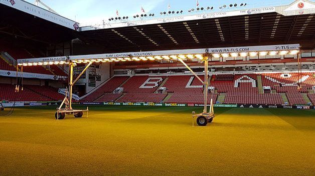 A New Lighting Rig has Arrived at Bramall Lane, Sheffield United FC (SUFC)